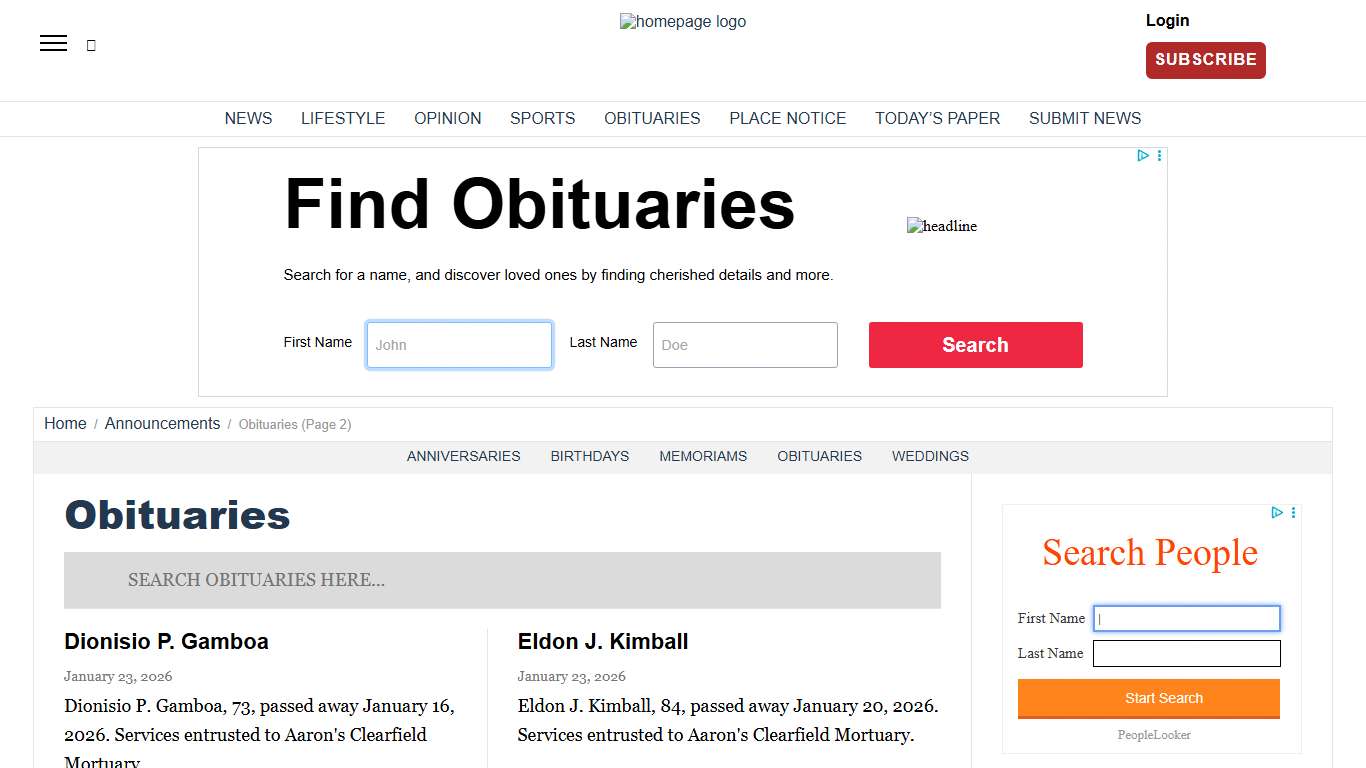 Obituaries News, Sports, Jobs - Standard-Examiner